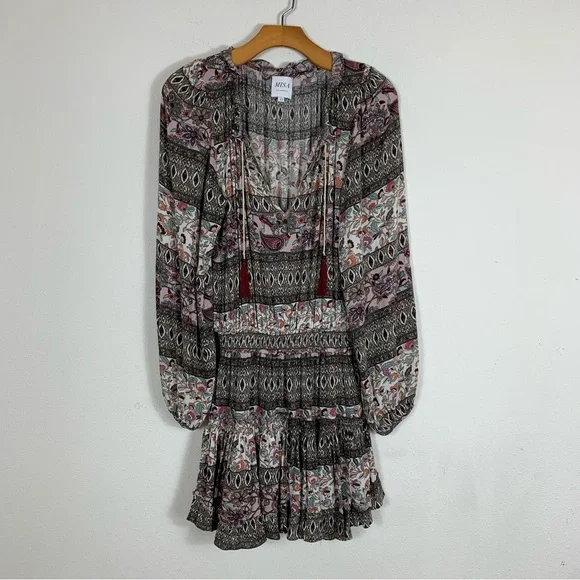 Misa Los Angeles Long Sleeve Dress - Black and White - Picture 2 of 11